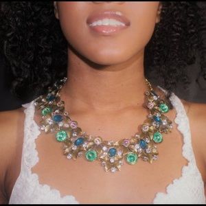 Peacock statement necklace